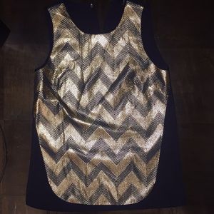J. Crew navy and gold top